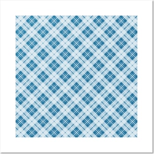 Light Blue tartan plaid winter pattern Posters and Art